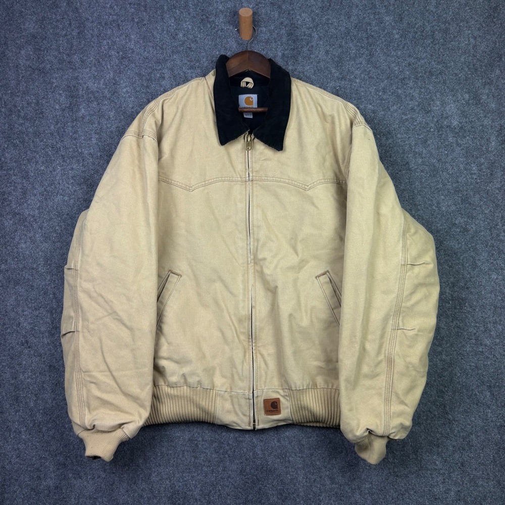 Carhartt Santa Fe Jacket Mens 2XL Tan J14 WNB Sandstone Duck Quilted Western